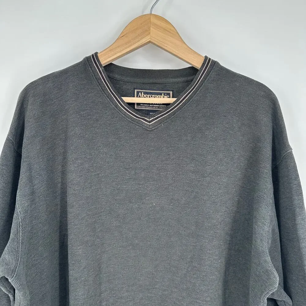 Vintage 90's Abercrombie & Fitch Men’s Sweater V Neck Long Sleeve Pullover - Picture 2 of 11
